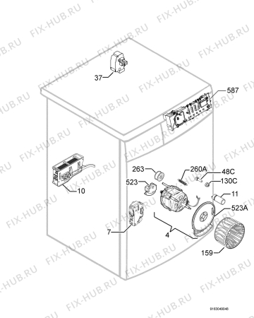 Взрыв-схема сушильной машины Zanussi ZDE47100W - Схема узла Electrical equipment 268